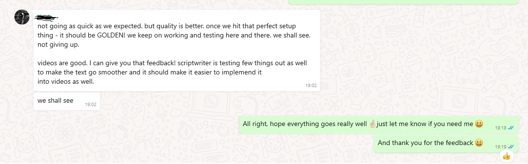 Client testimonial